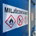 Miljöcontainer 20 fot Open Side med piktogram - hyr eller köp från Containertjänst